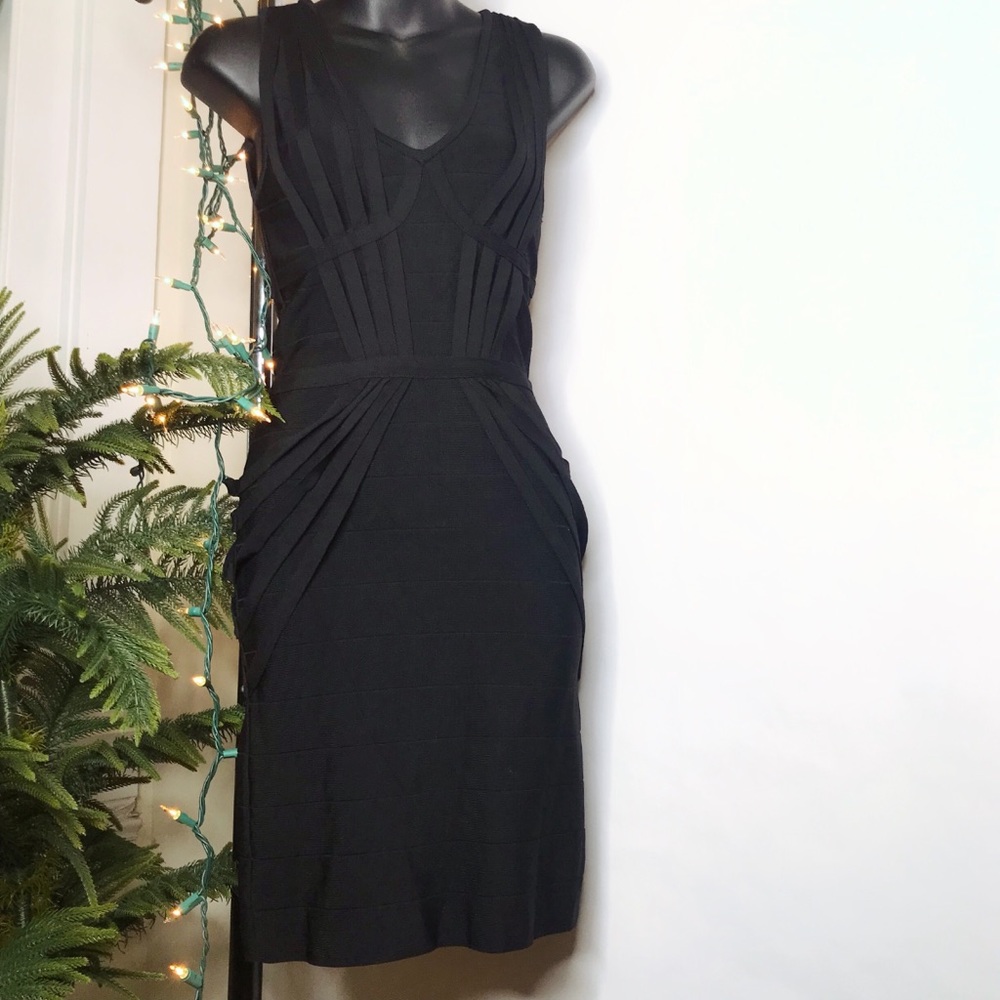 BEBE Black Bandage Bodycon Dress